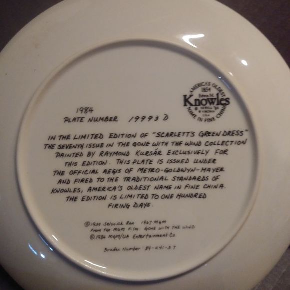8 "Gone With The Wind," collection collectors plates - Picture 4 of 15